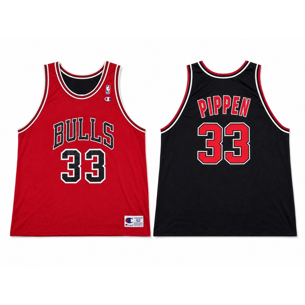 VTG 90s Champion Scottie Pippen #33 Bulls Reversible Jersey USA Size 52 XXL